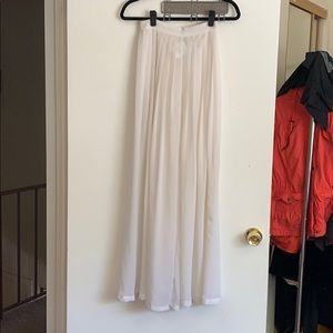 Sheer White Flowy Pants / skirt